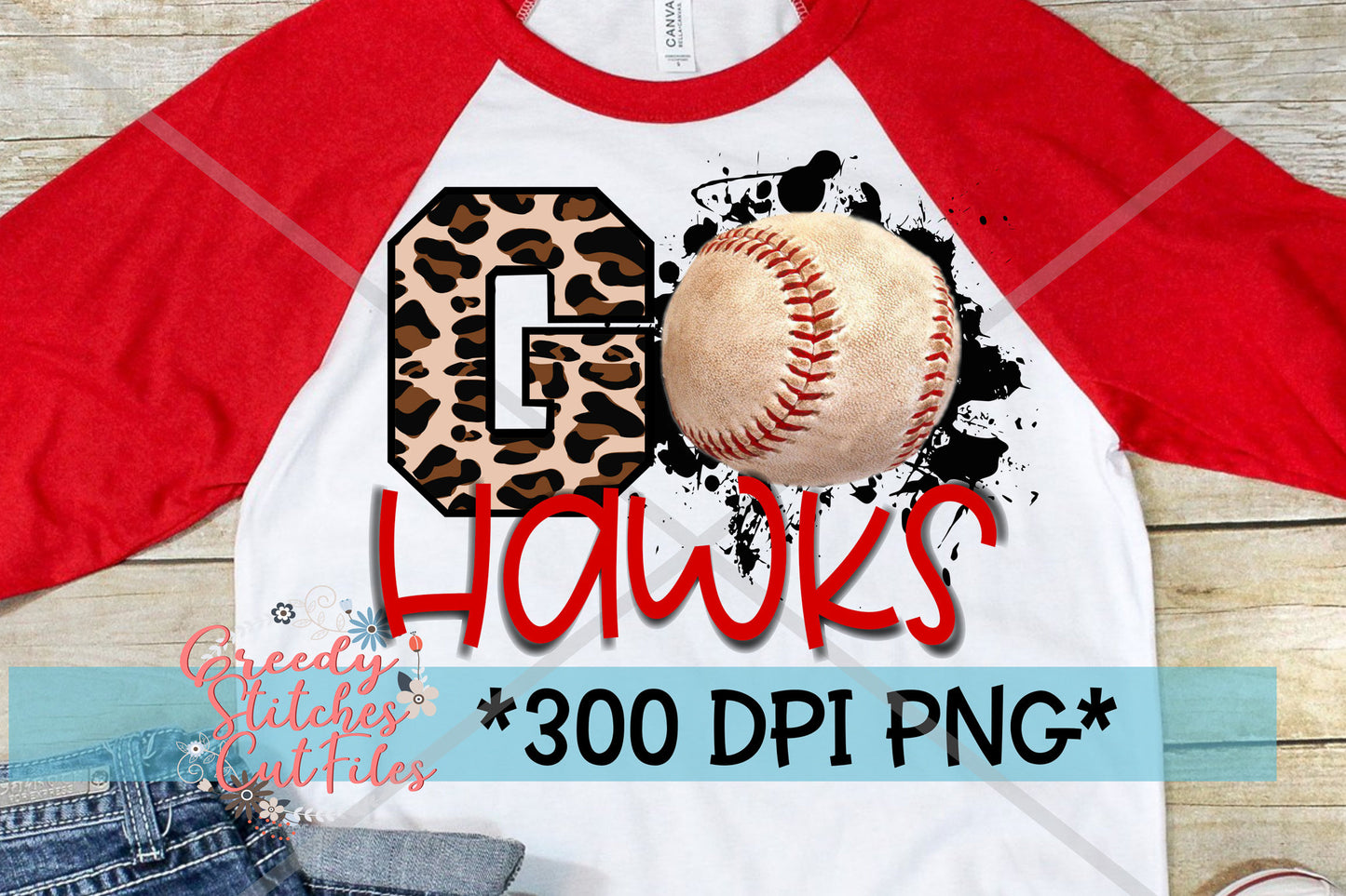 Go Hawks Baseball PNG for Sublimation