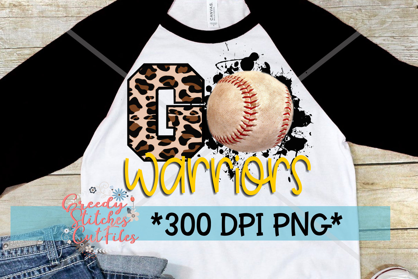 Go Warriors Baseball PNG Sublimation