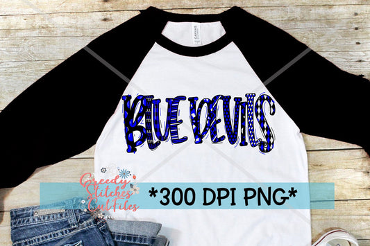 PRC Blue Devils Word Art PNG Sublimation