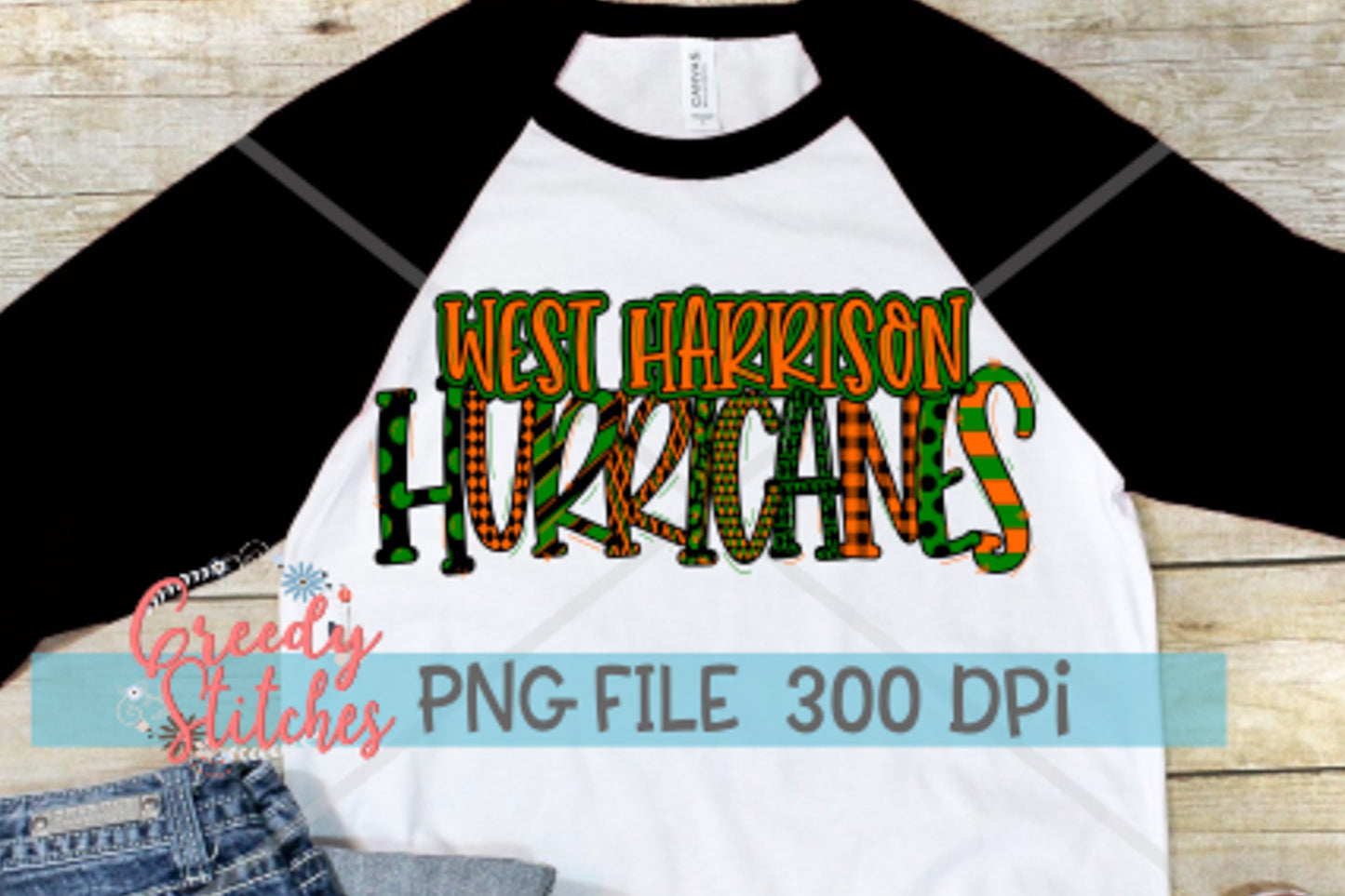 West Harrison Hurricanes Word Art PNG for Sublimation