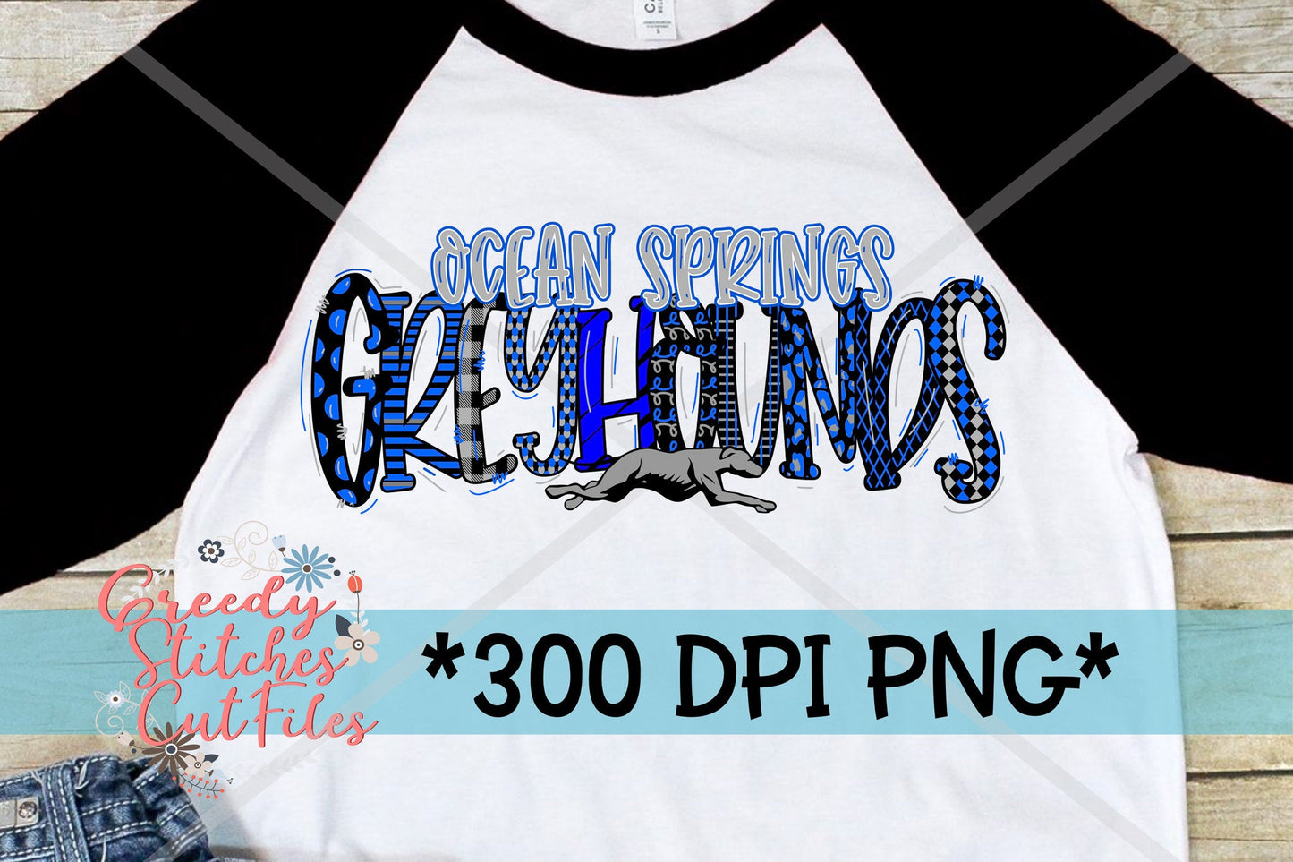 Ocean Springs Greyhounds PNG for Sublimation