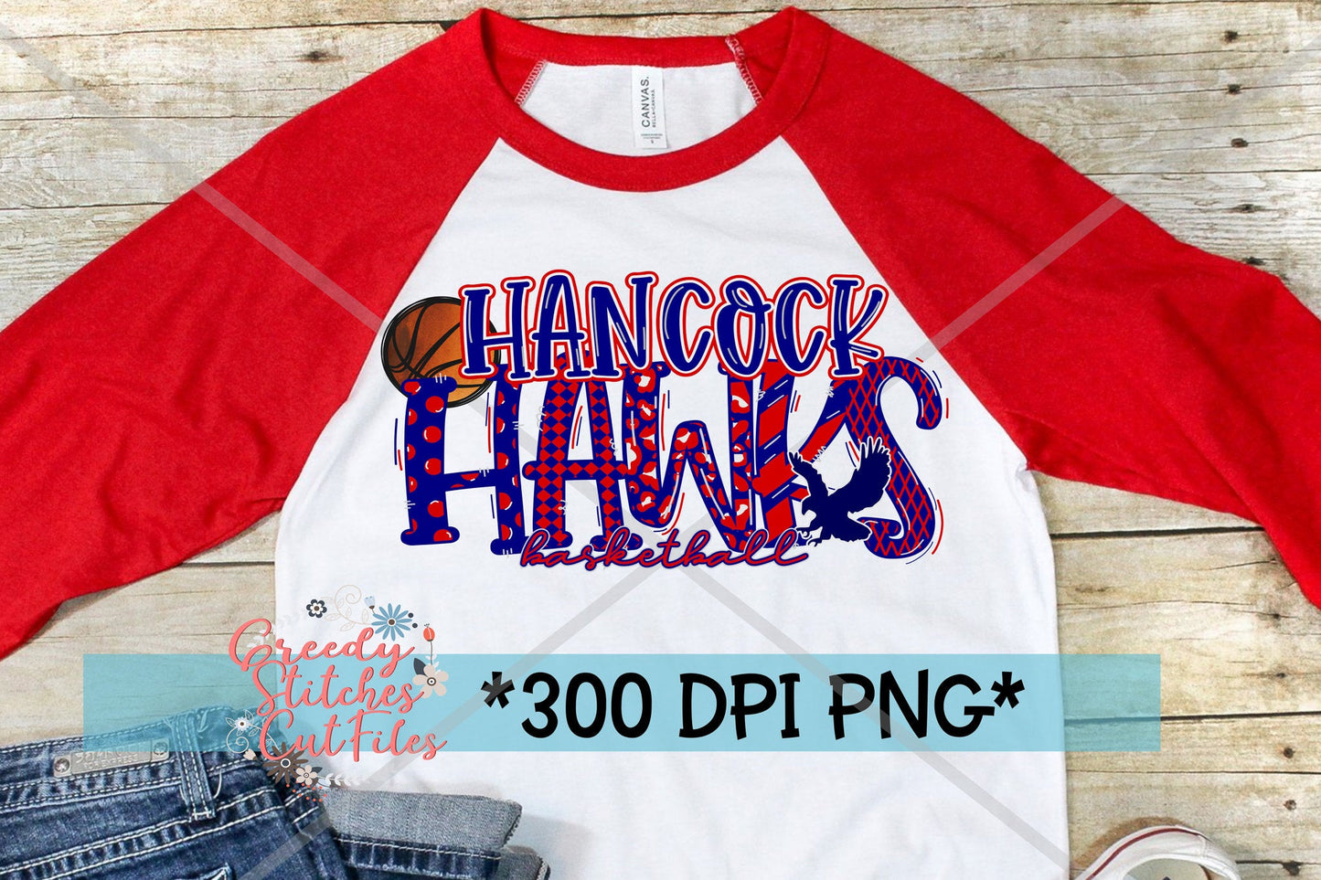 Hancock Hawks Basketball PNG for Sublimation