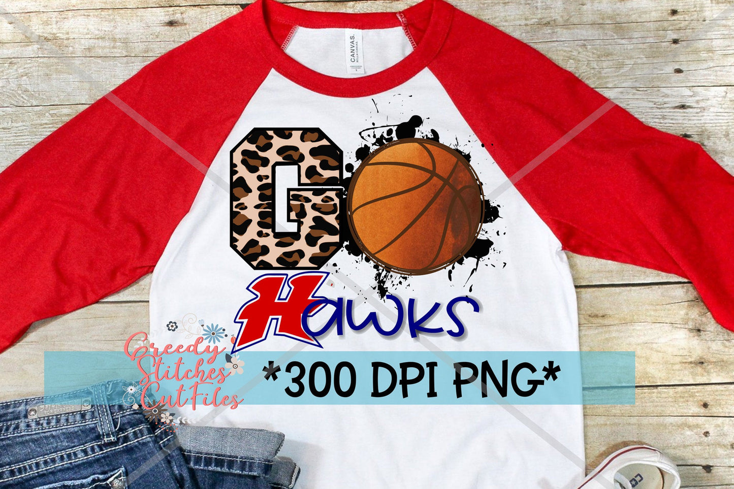 Go Hawks Basketball PNG for Sublimation