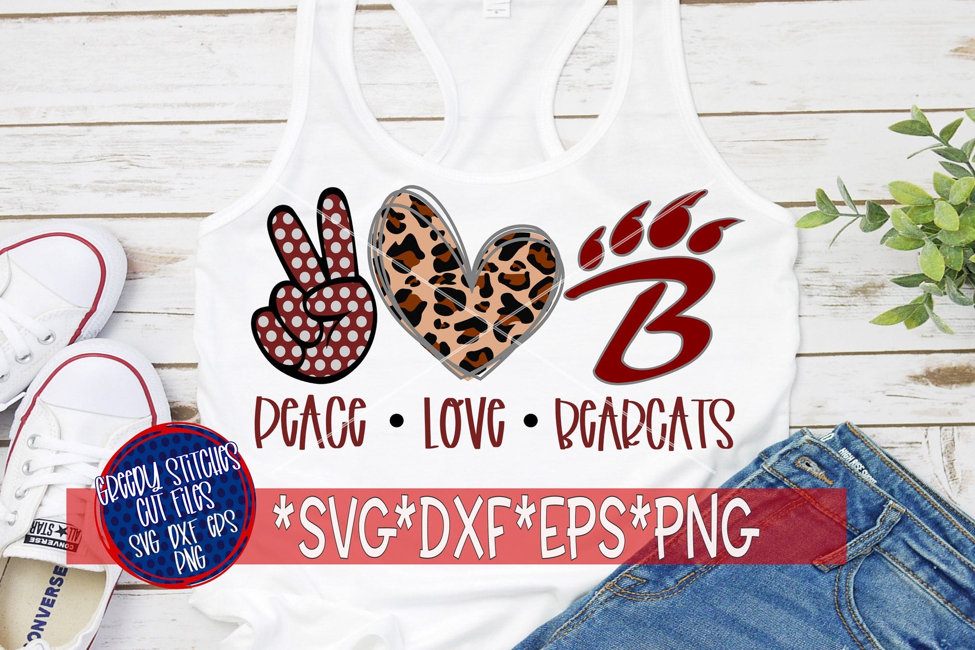 Bearcats SvG | Peace Love Bearcats svg dxf eps png. Peace Love Bearcats SvG | Lon Beach High School SvG | Instant Download Cut File