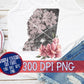 Mississippi Lace and Magnolias Watercolor PNG for Sublimation