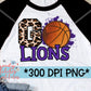 Go Lions Basketball Purple PNG for Sublimation