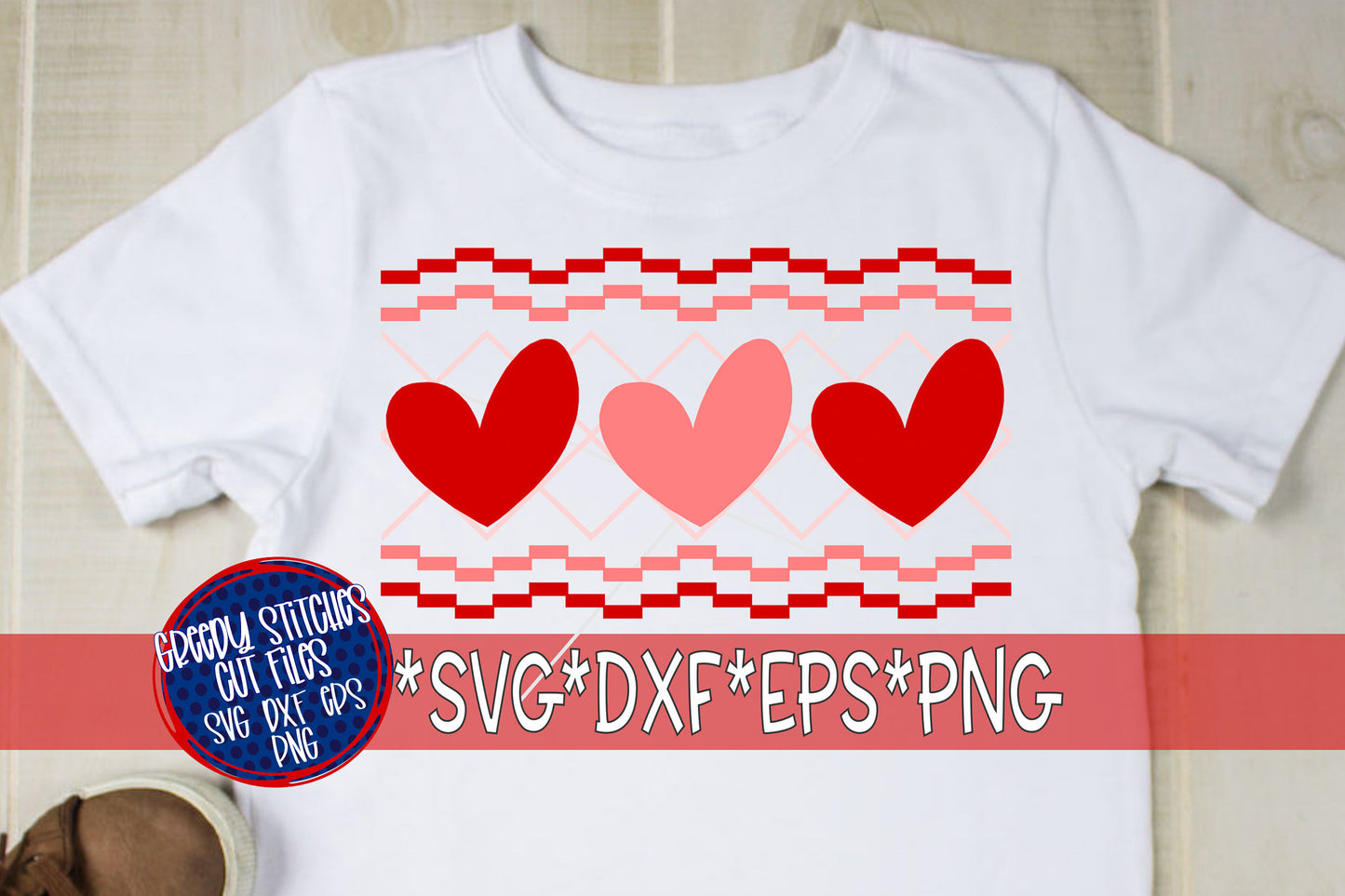 Valentine&#39;s Day SvG | Faux Smocked Hearts svg dxf eps png. Smocked Hearts SvG | Valentine&#39;s Day SvG | Heart SvG | Instant Download Cut File