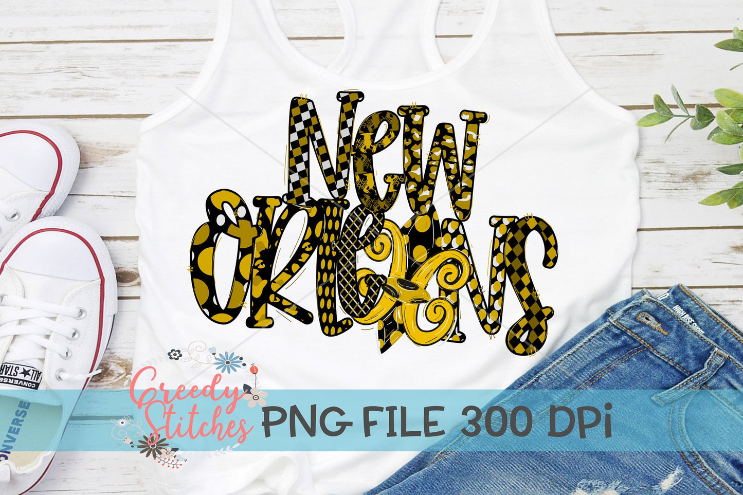 New Orleans Word Art PNG for Sublimation