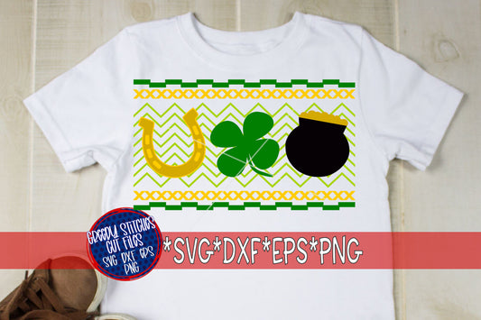 Faux Smocked St Patrick&#39;s Day Trio svg dxf eps png. St Patrick&#39;s Day SVG | St Paddy&#39;s SVG | Four Leaf Clover SVG | Instant Download Cut File