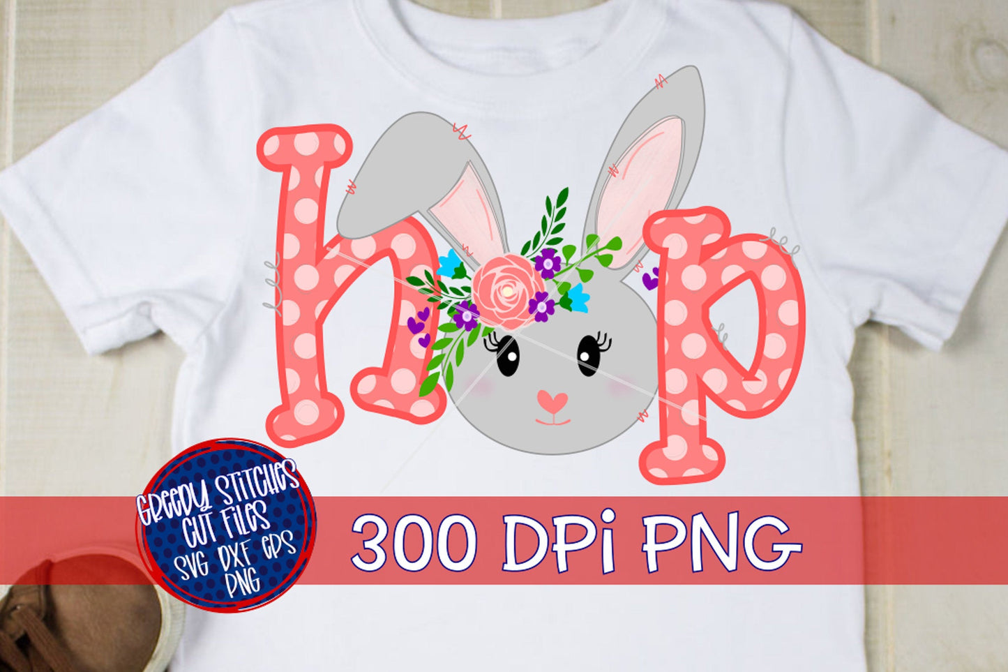 Easter Girl Bunny Hop PNG for Sublimation