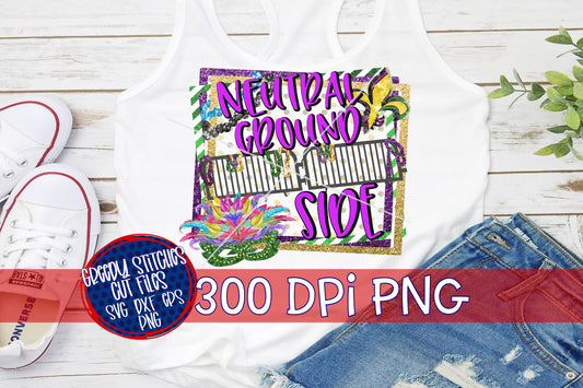Mardi Gras Neutral Ground Side PNG for Sublimation