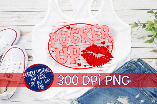 Valentine's Day Pucker Up PNG for Sublimation