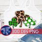 St. Patrick's Day Clover Trio PNG for Sublimation