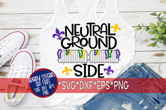 Neutral Ground Side svg, dxf, eps, png.  Mardi Gras SvG | Beads SVG | Mardi Gras Neutral Ground Side SvG | Instant Download Cut Files.