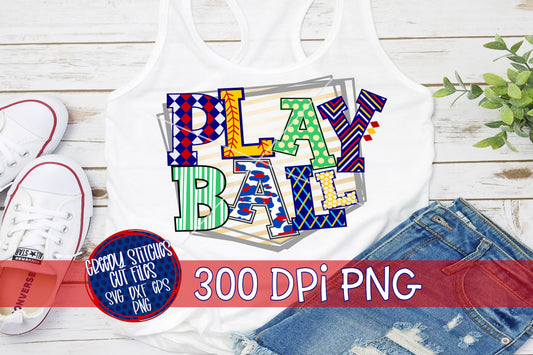 Play Ball Softball PNG Sublimation