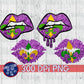 Mardi Gras Lips PNG for Sublimation