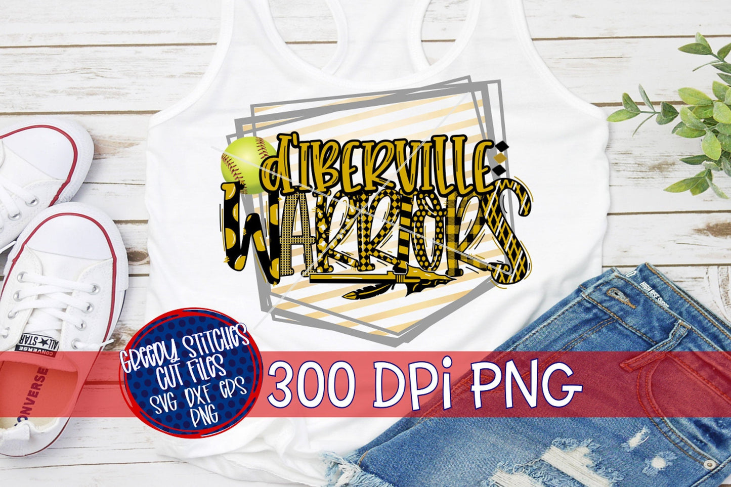 d'Iberville Warriors Softball PNG for Sublimation