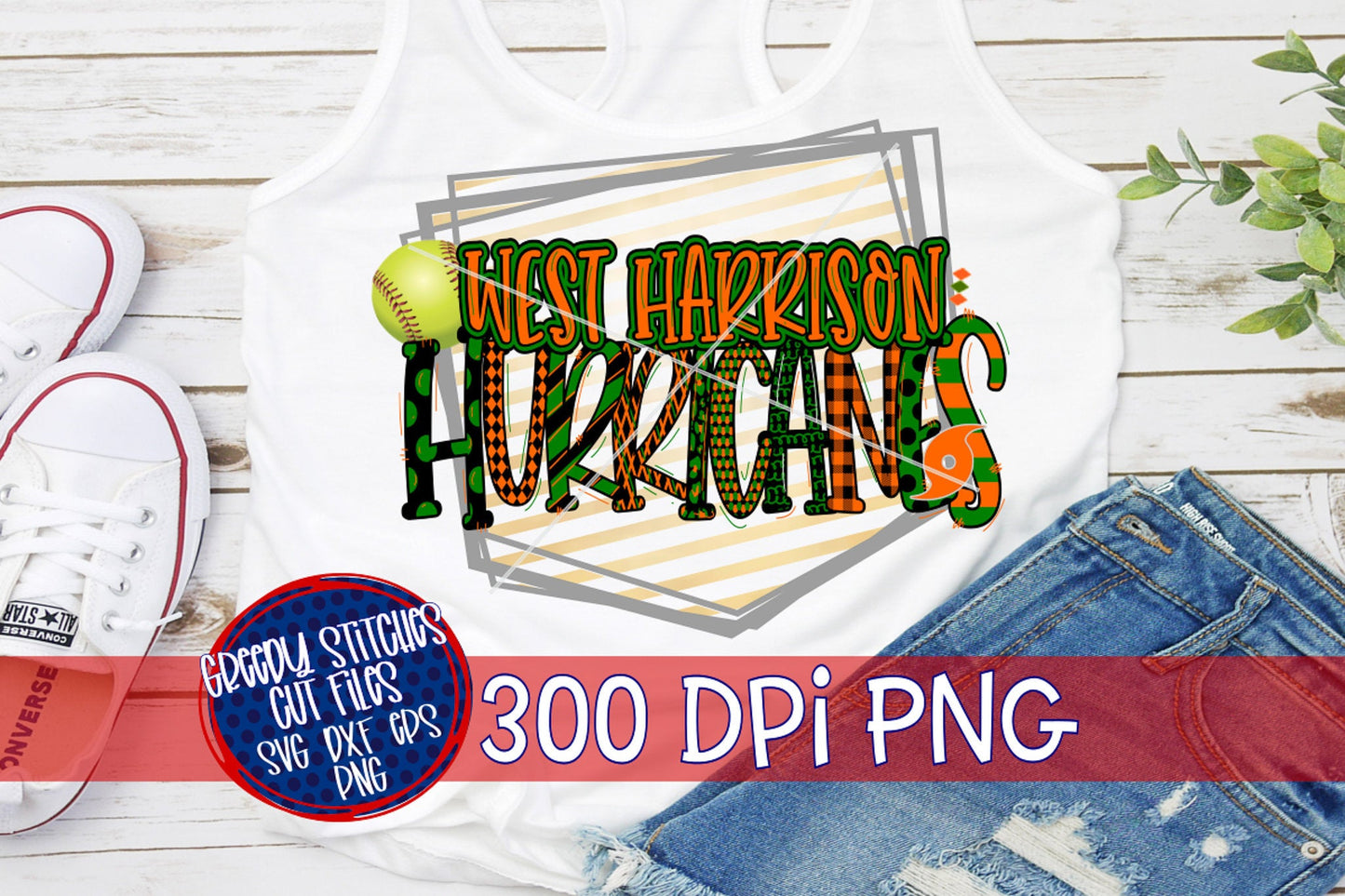 West Harrison Hurricanes Softball PNG for Sublimation