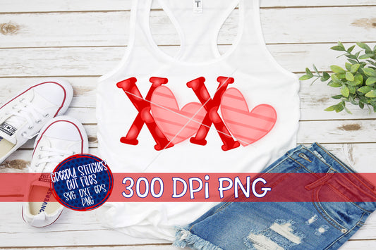 Valentine's Day XOXO Watercolor PNG Sublimation