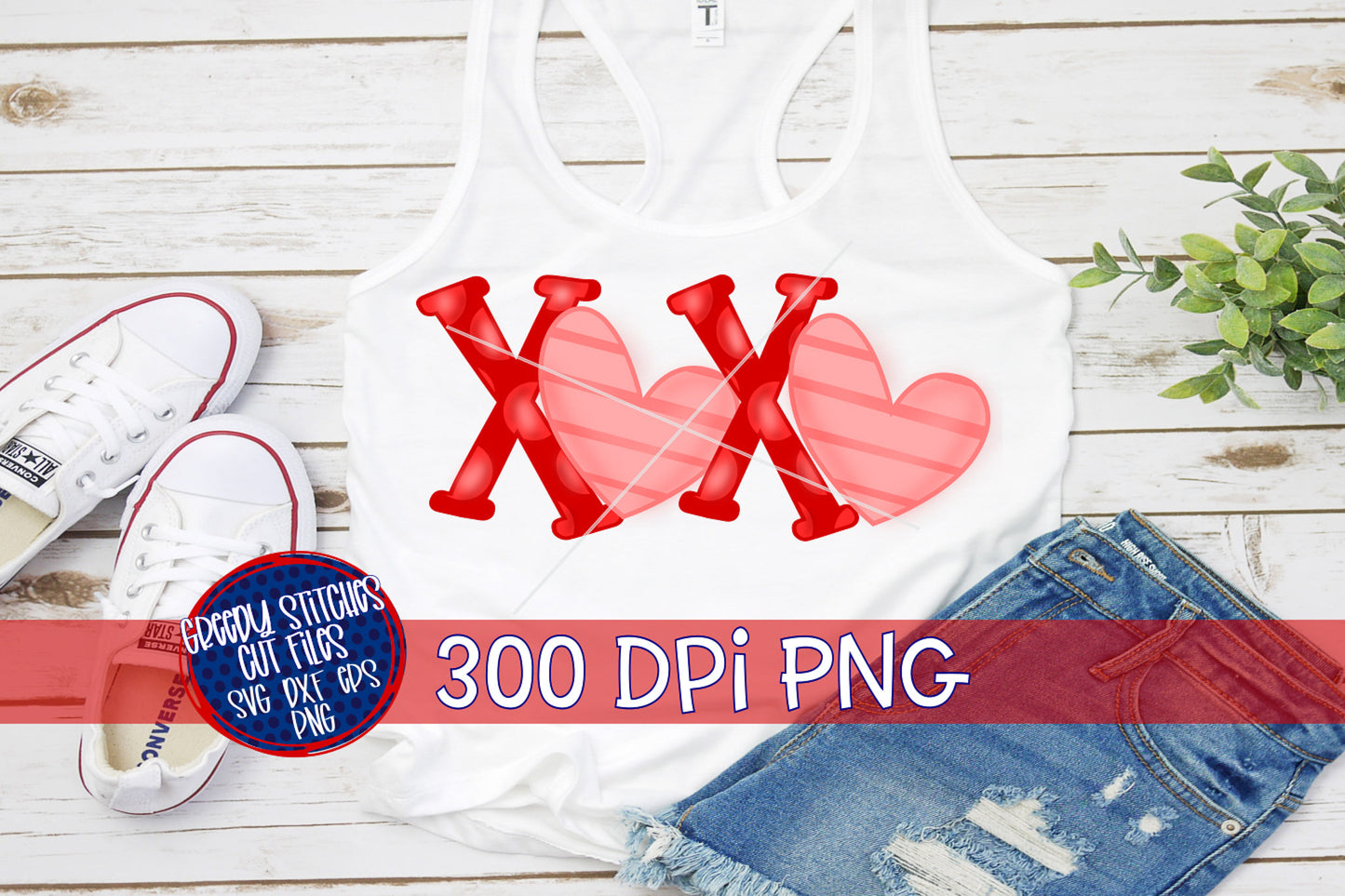 Valentine's Day XOXO Watercolor PNG Sublimation