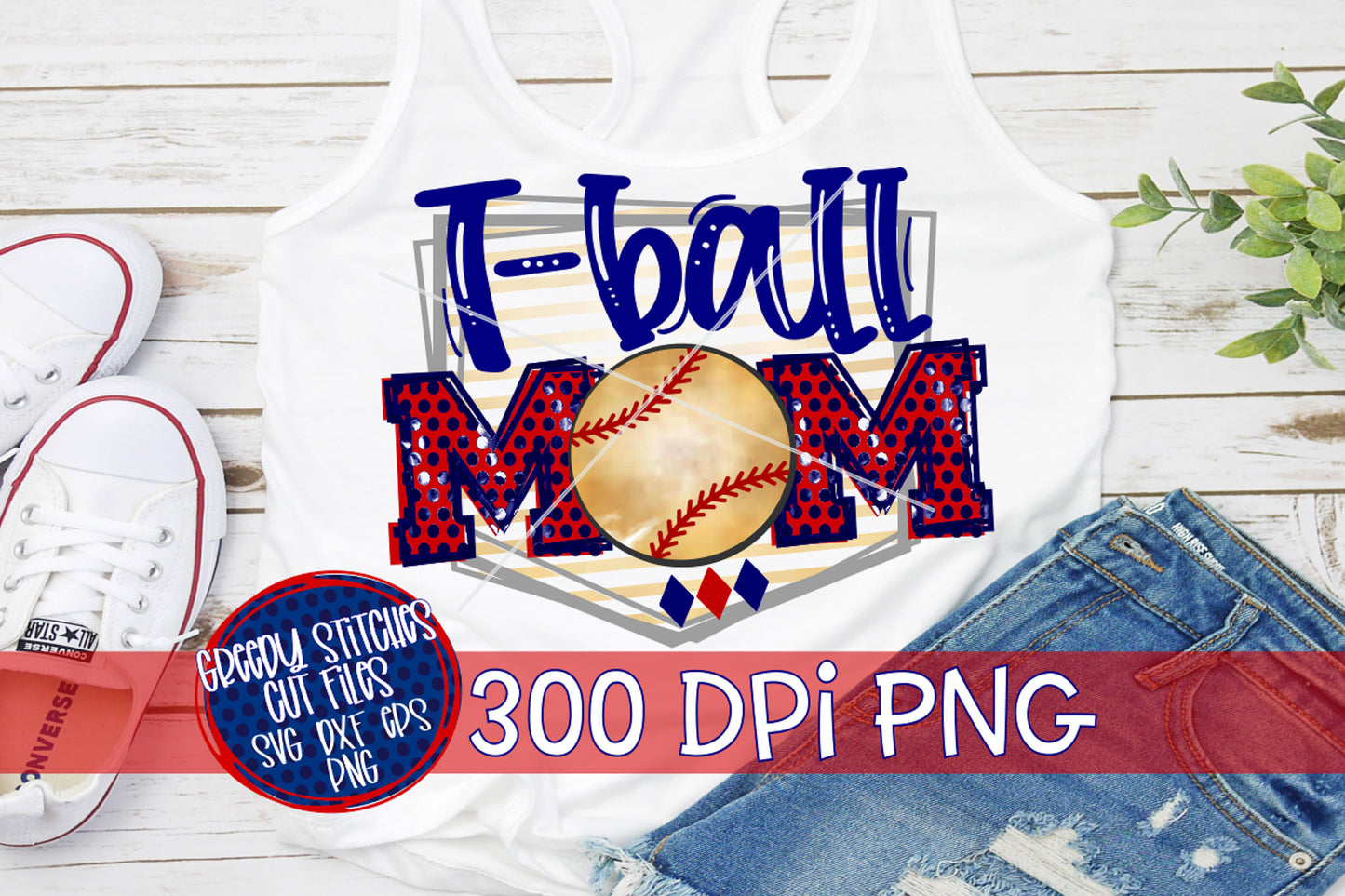 T-Ball Mom PNG Red & Blue
