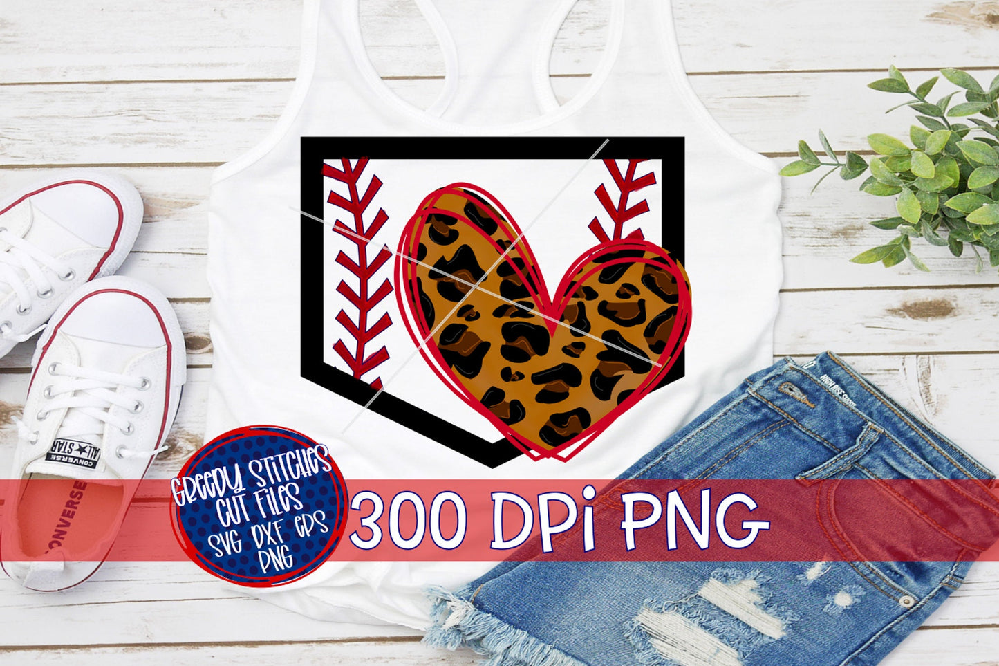 Baseball Softball Home Plate Heart Leopard Print PNG