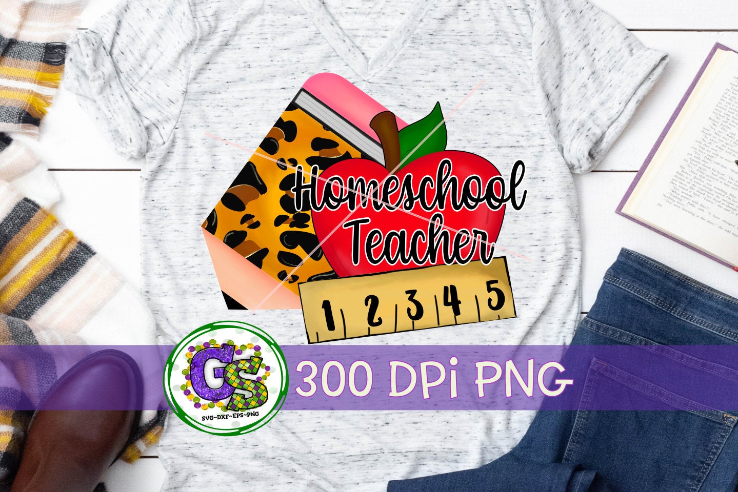 Homeschool Teacher PNG for Sublimation