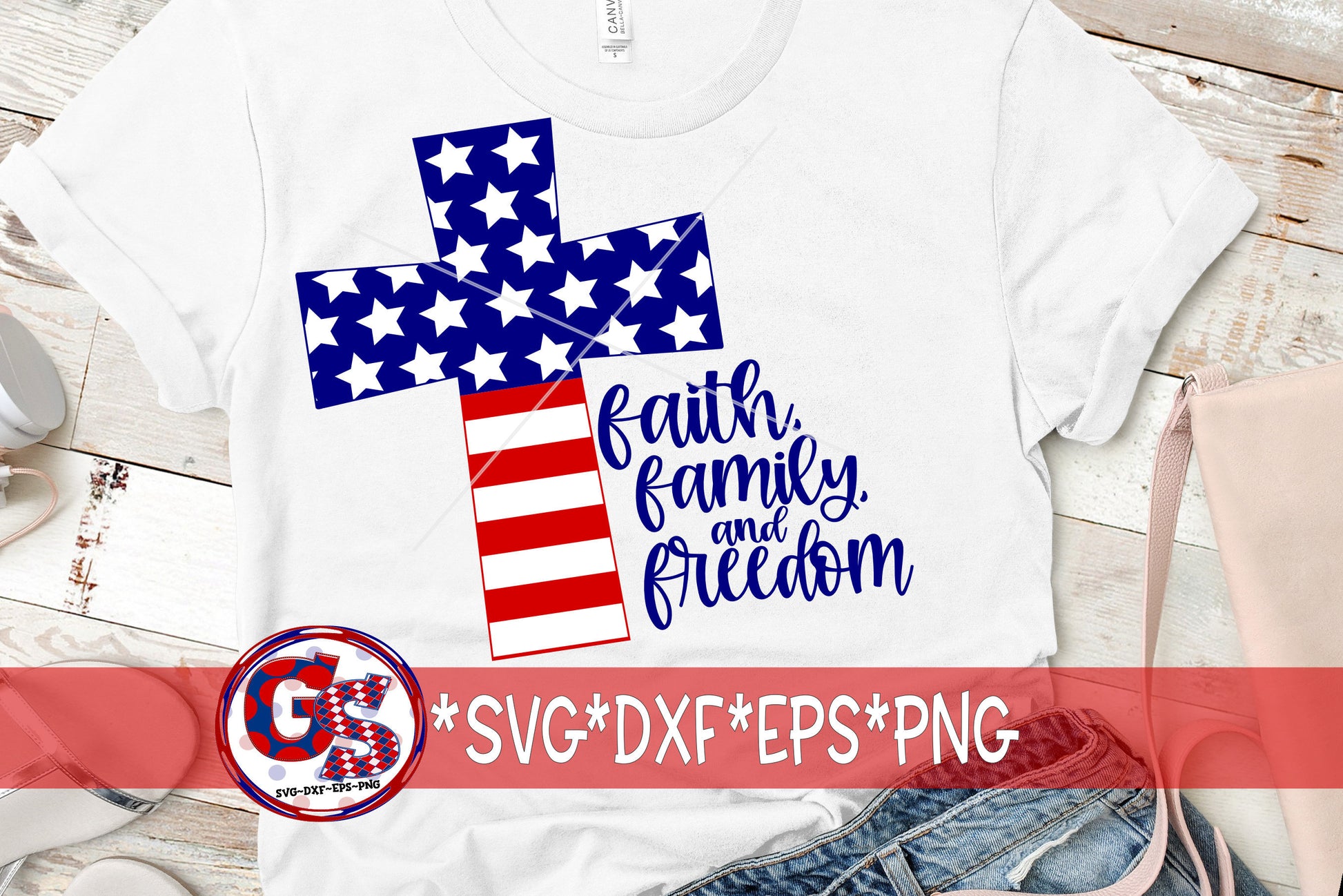 Faith Family and Freedom SVG | July 4th SvG | Faith SvG | Family SvG | Freedom SvG | Faith DxF | July 4th DxF | Instant Download Cut Files
