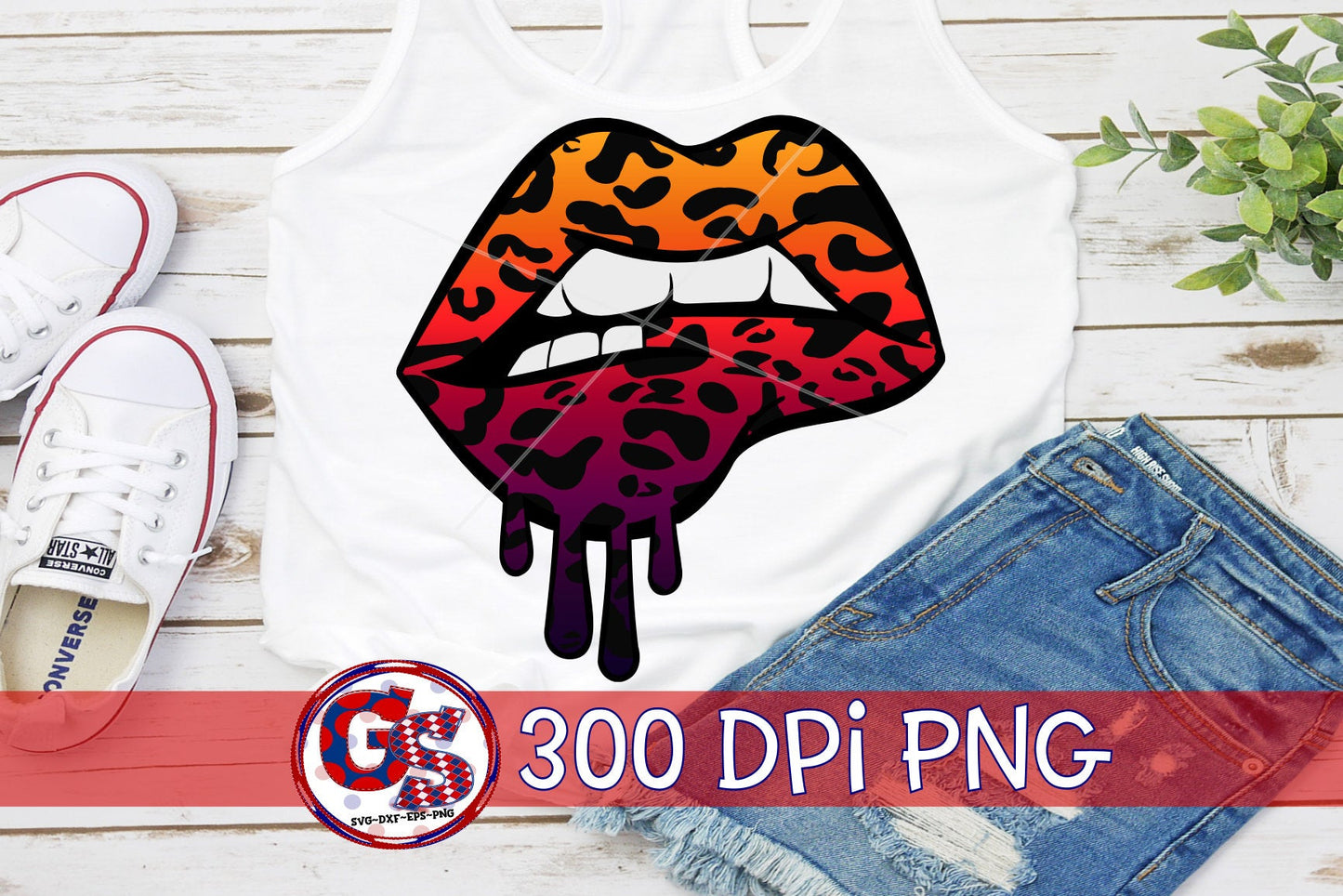 Ombre Leopard Lips PNG