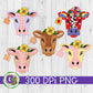 Cow with Sunflowers PNG Bundle