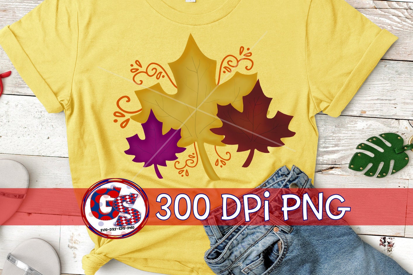 Fall Leaves Trio PNG For Sublimation