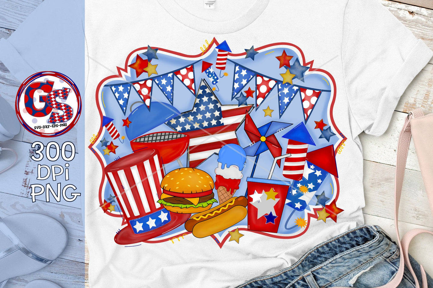 All Things July 4th PNG for Sublimation