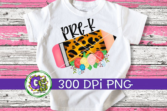 Pre-K Pencil PNG for Sublimation