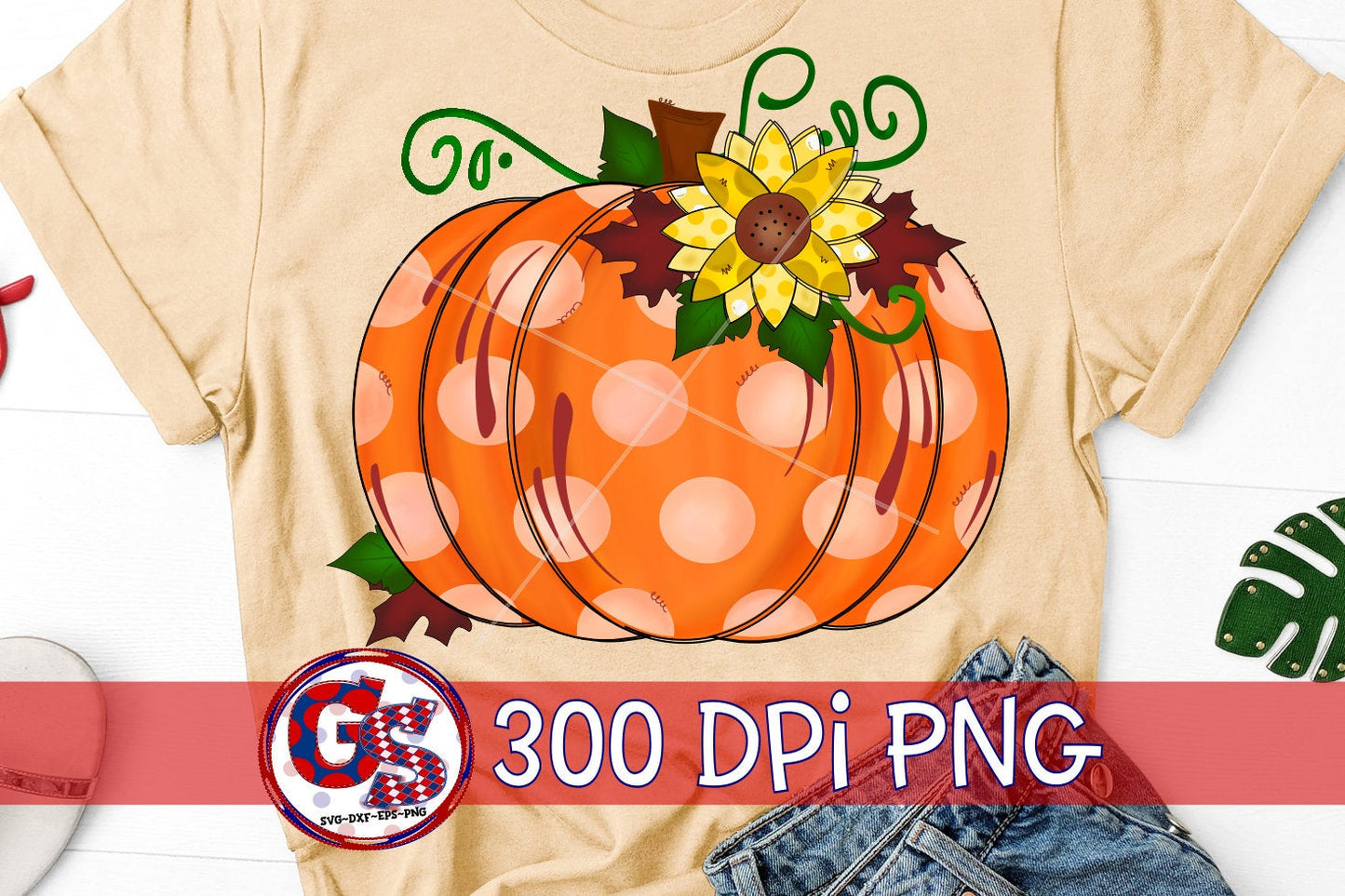 Pumpkin and Sunflower PNG For Sublimation