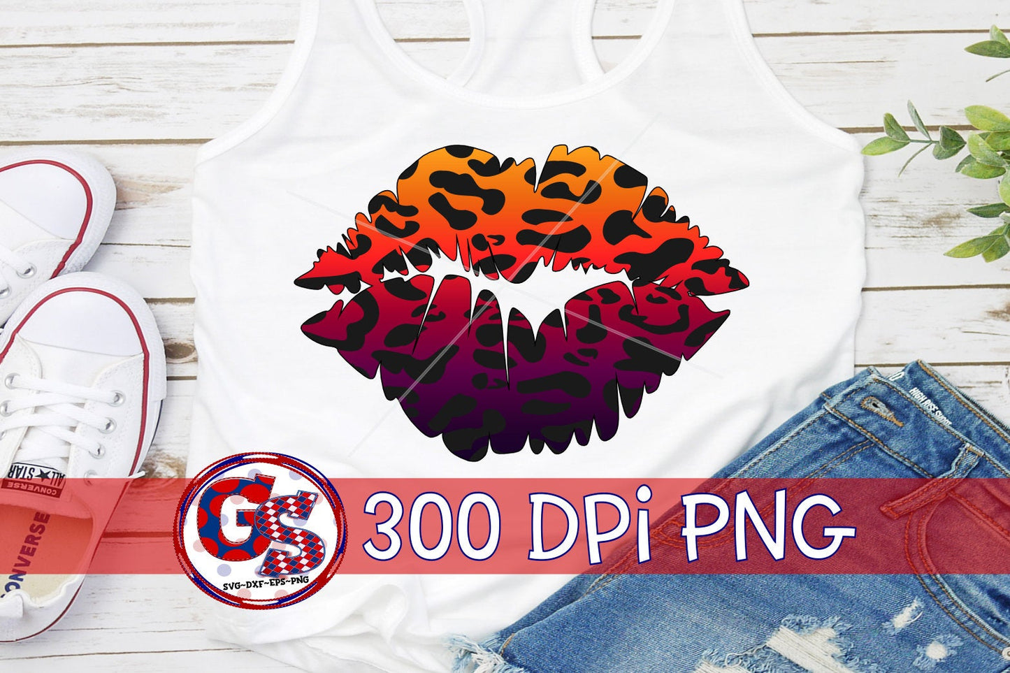 Ombre Leopard Lips PNG