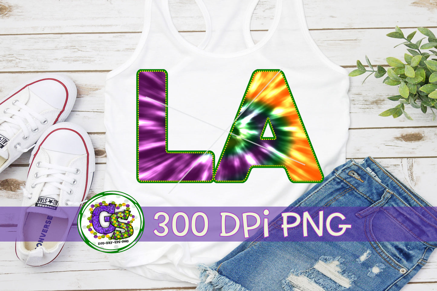 Mardi Gras Louisiana Tie Die PNG for Sublimation