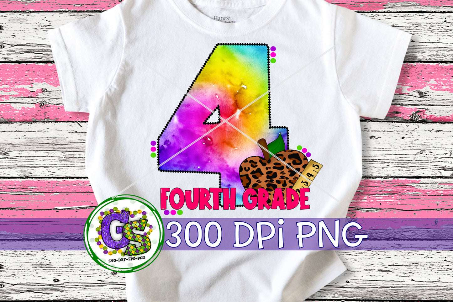 Fourth Grade Tie Dye PNG for Sublimation