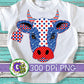 Patriotic Cow with Horns PNG for Sublimation