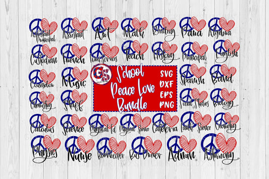 Peace Love School Bundle SvG | Peace Love School Bundle svg dxf eps png. Peace Love Teach SvG | SVG Bundle | Instant Download Cut File