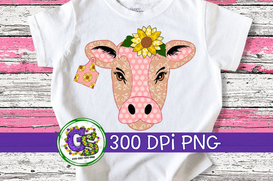 Brown and Pink Cow PNG for Sublimation