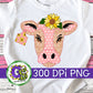 Brown and Pink Cow PNG for Sublimation