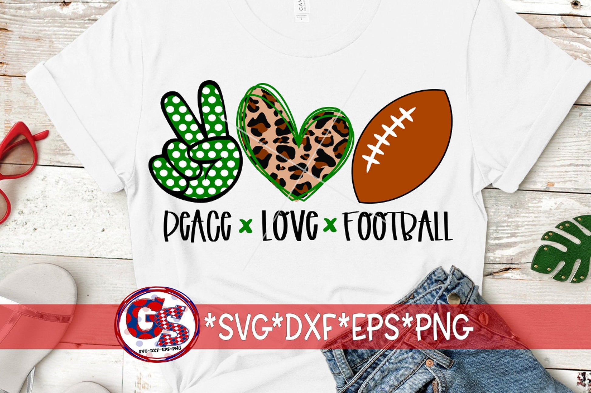 Peace Love Football svg eps dxf png | Football DxF | Tailgates SvG | Touchdowns SvG | Friday Night Lights SvG | Instant Download Cut File