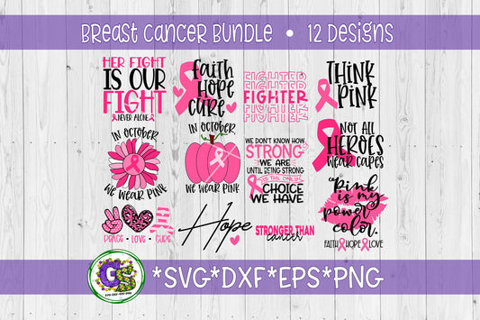 Breast Cancer Bundle svg | Breast Cancer Awareness svg dxf eps png. Fighter SvG | Breast Cancer SvG | Cancer SvG Instant Download Cut Files
