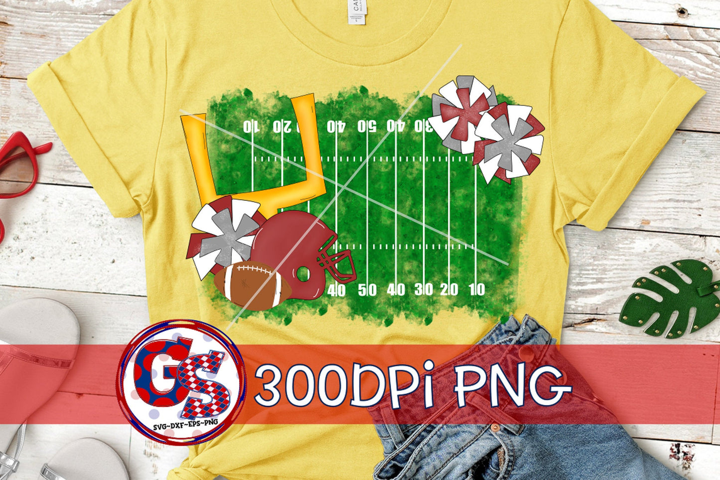 Football Field Maroon and Grey PNG Sublimation