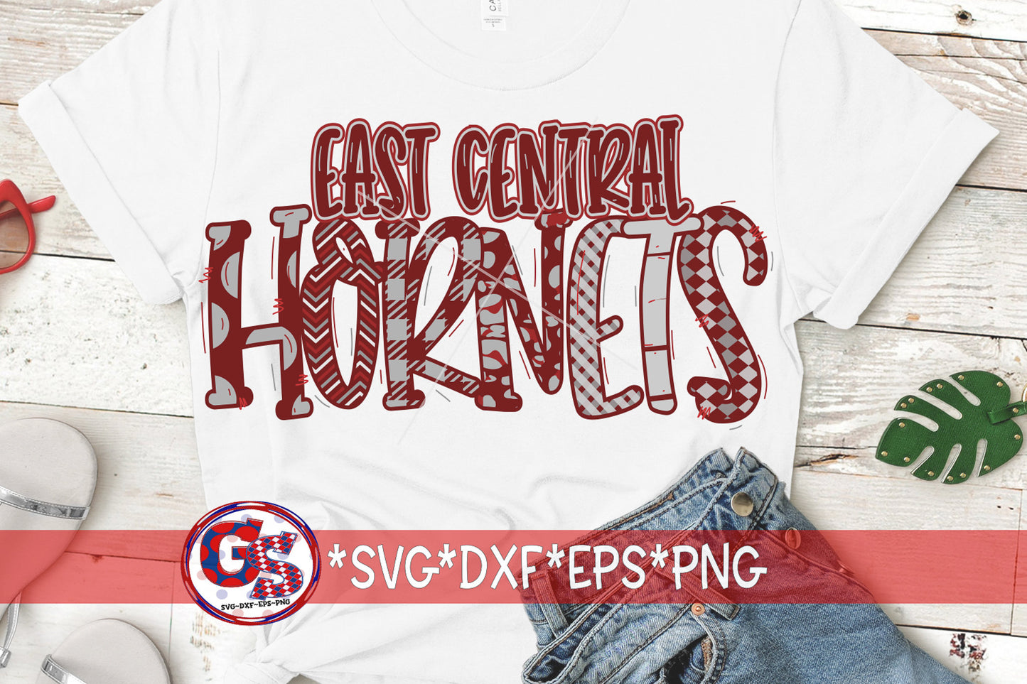 East Central Hornets Word Art PNG for Sublimation