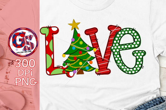 Love Christmas PNG for Sublimation