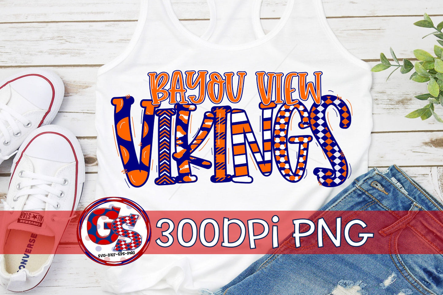 Bayou View Vikings PNG for Sublimation