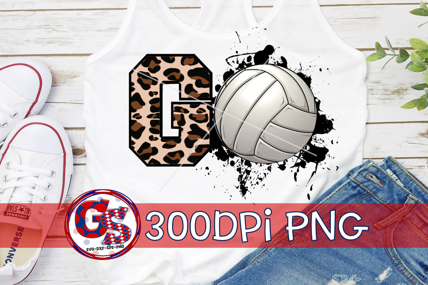 Go Volleyball PNG for Sublimation