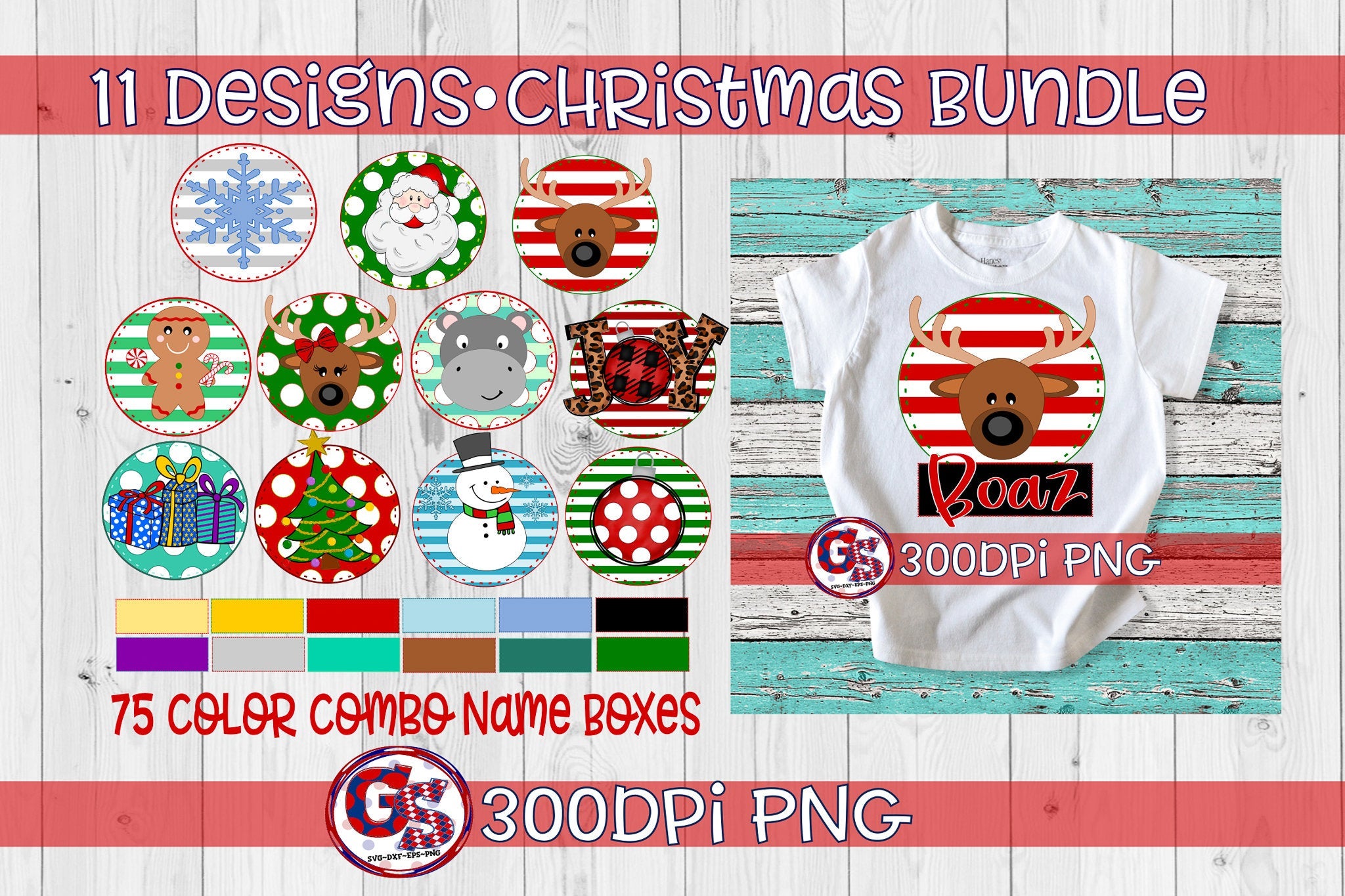 Christmas Circle PNG Bundle for Sublimation – Greedy Stitches