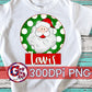 Santa Circle with Name Boxes PNG for Sublimation